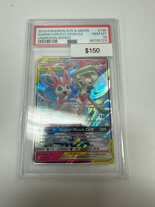 Unbroken Bonds Gardevoir & Sylveon Gx #130/214 PSA 10