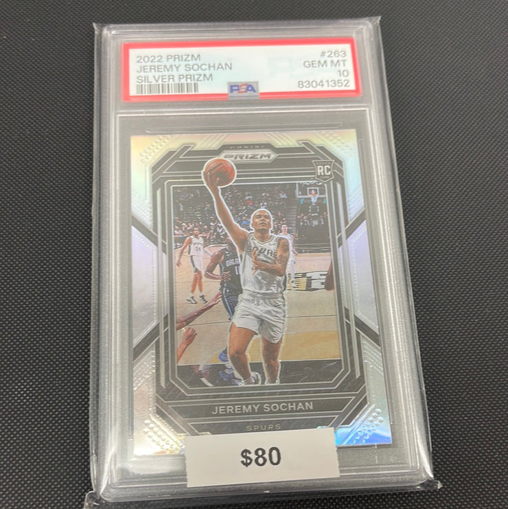 2022 Prizm Jeremy Sochan Silver Rookie PSA 10