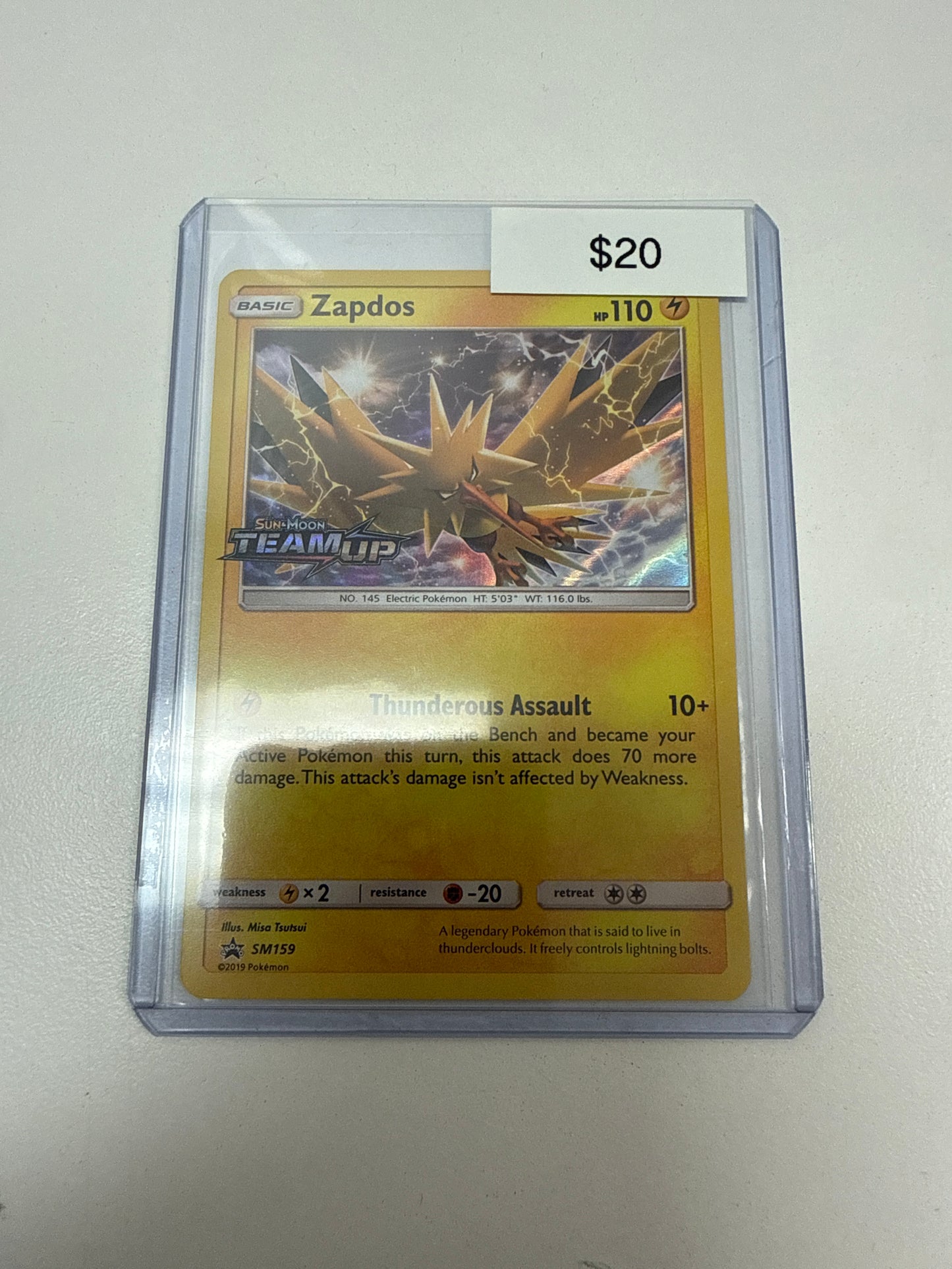 Pokemon Zapdos Team Up Stamped BSP #sm159