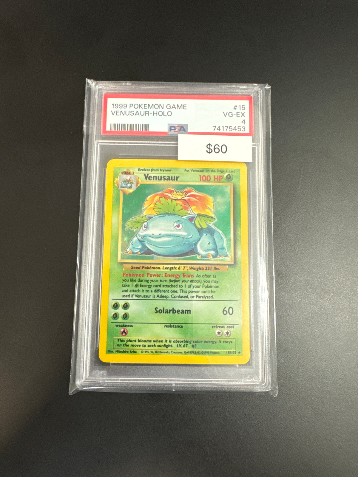 Pokémon Base Set Venusaur 15 PSA 4