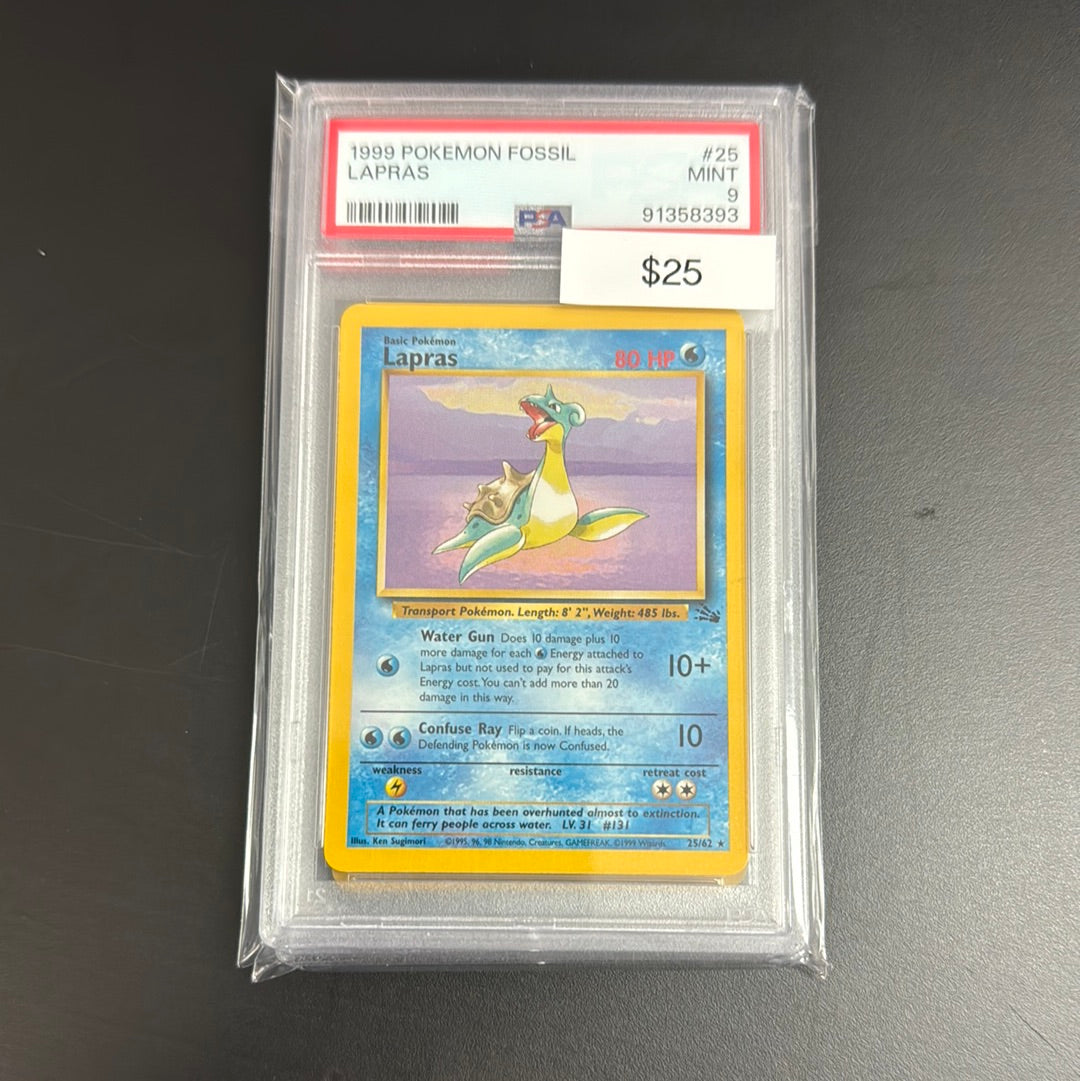 1999 Pokémon Fossil Lapras #25 PSA 9