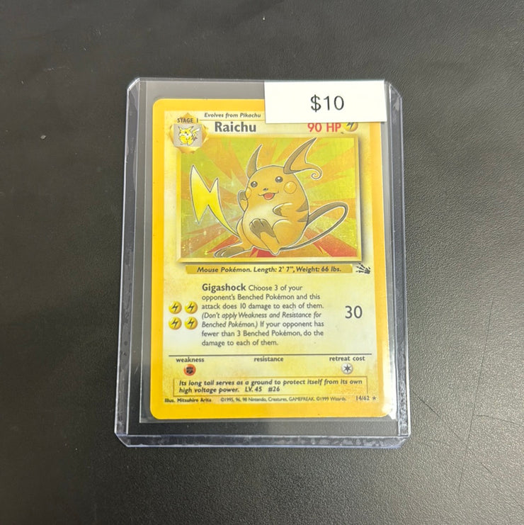 Pokémon Raichu Holo Fossil 14/62