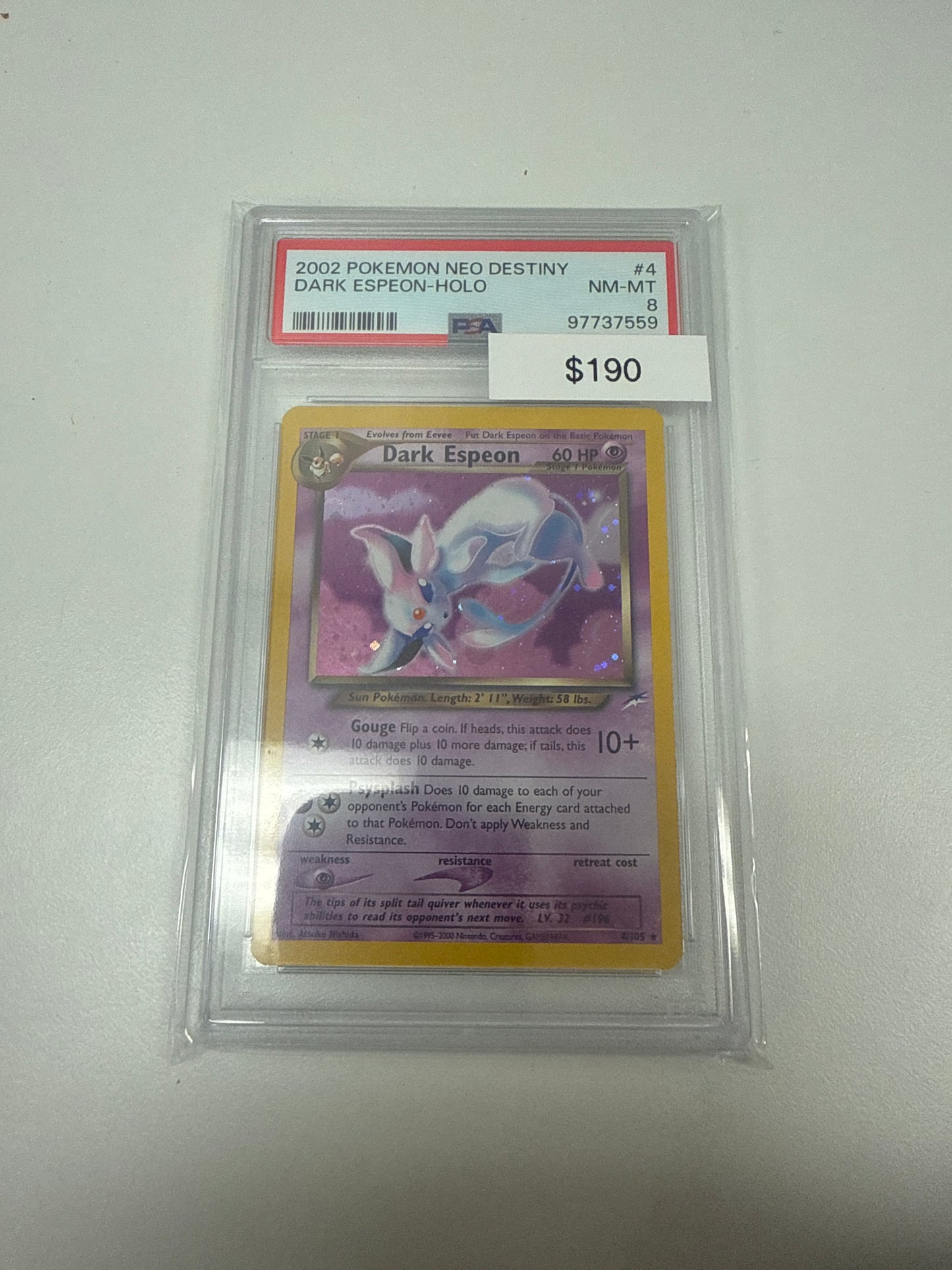 Pokemon Neo Destiny Dark Espeon Holo #4/105 PSA 8