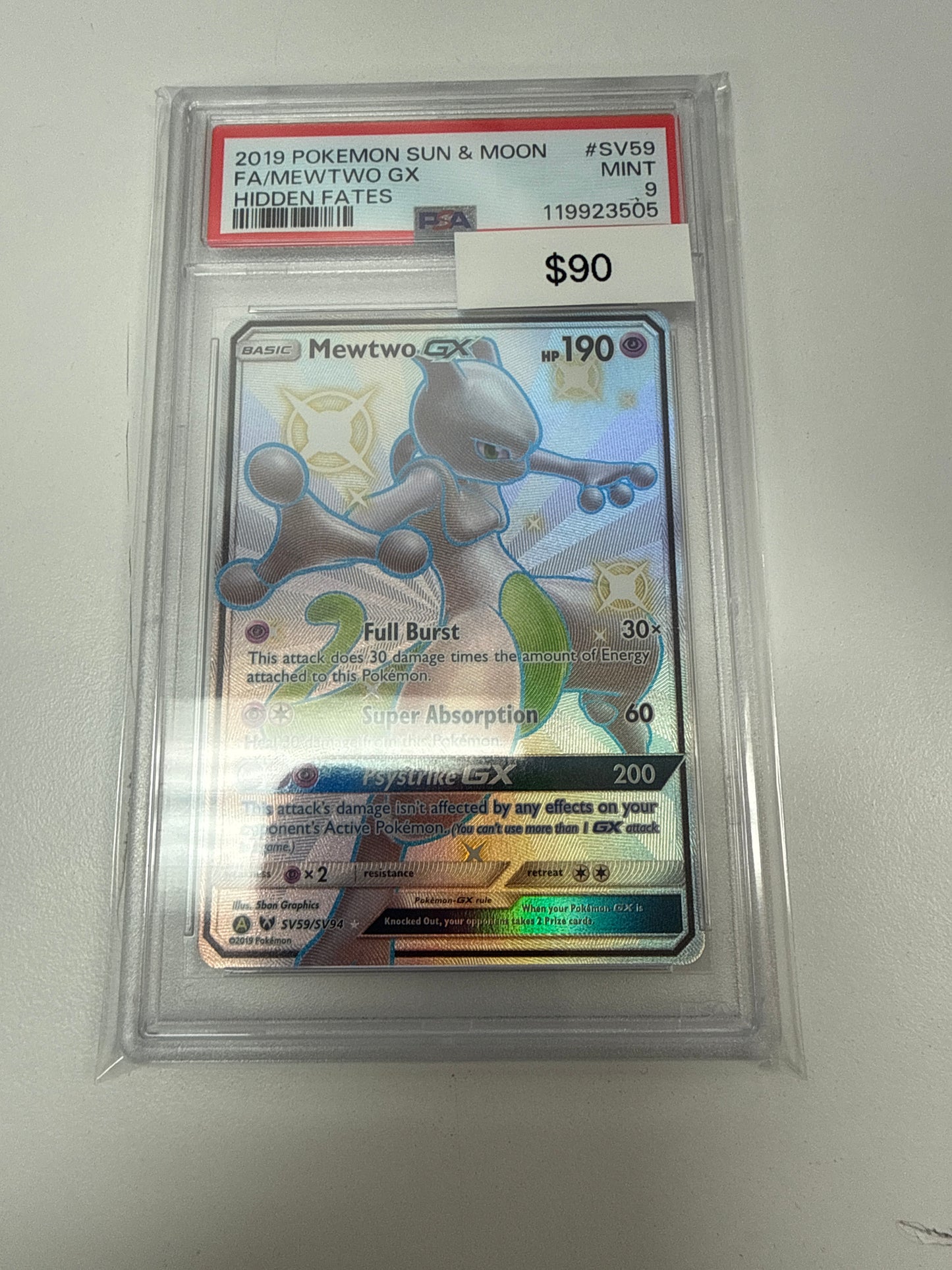 Pokemon Mewtwo Gx #sv59/sv94 PSA 9