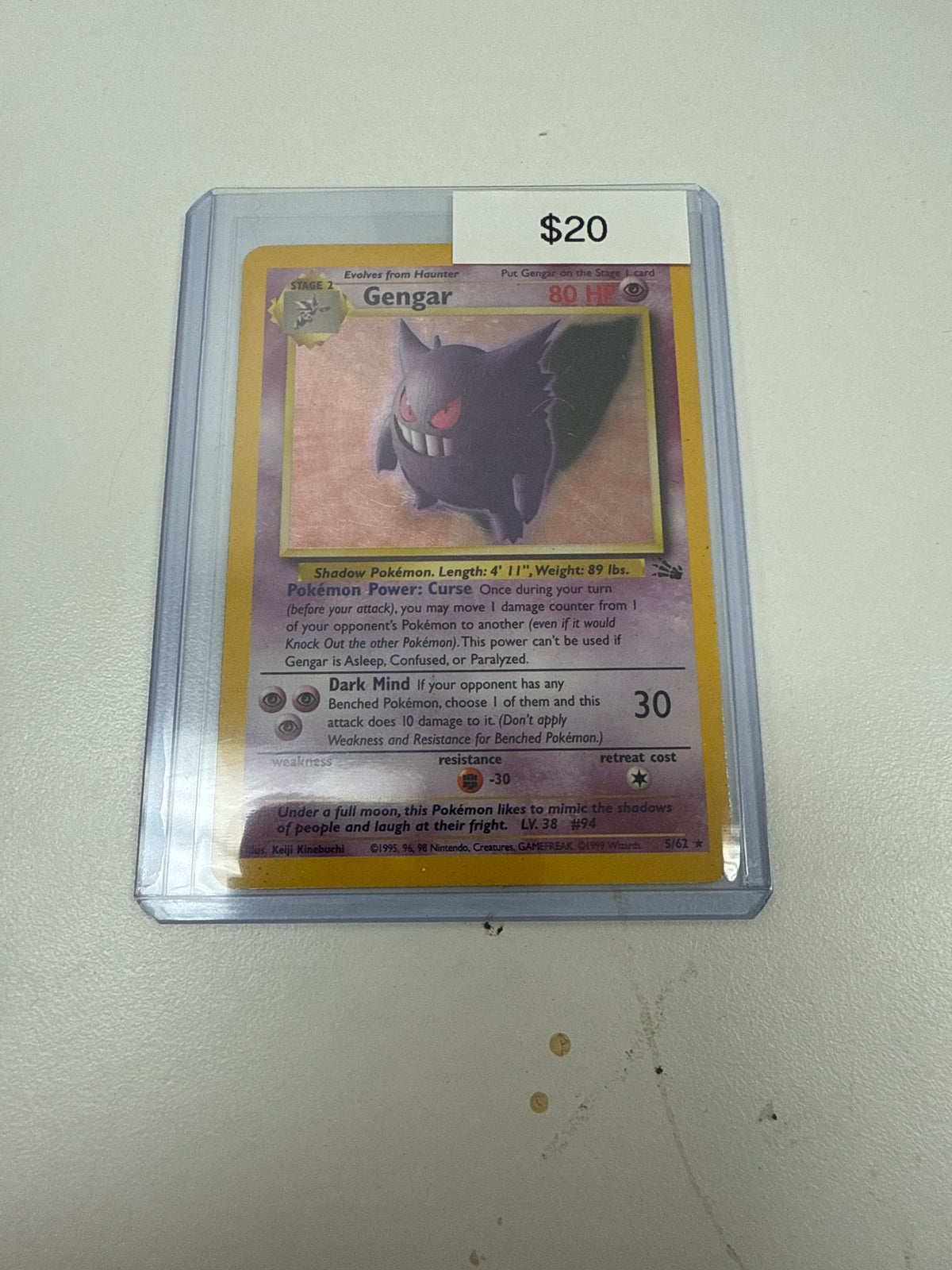 Pokémon Gengar Fossil Holo 5/62