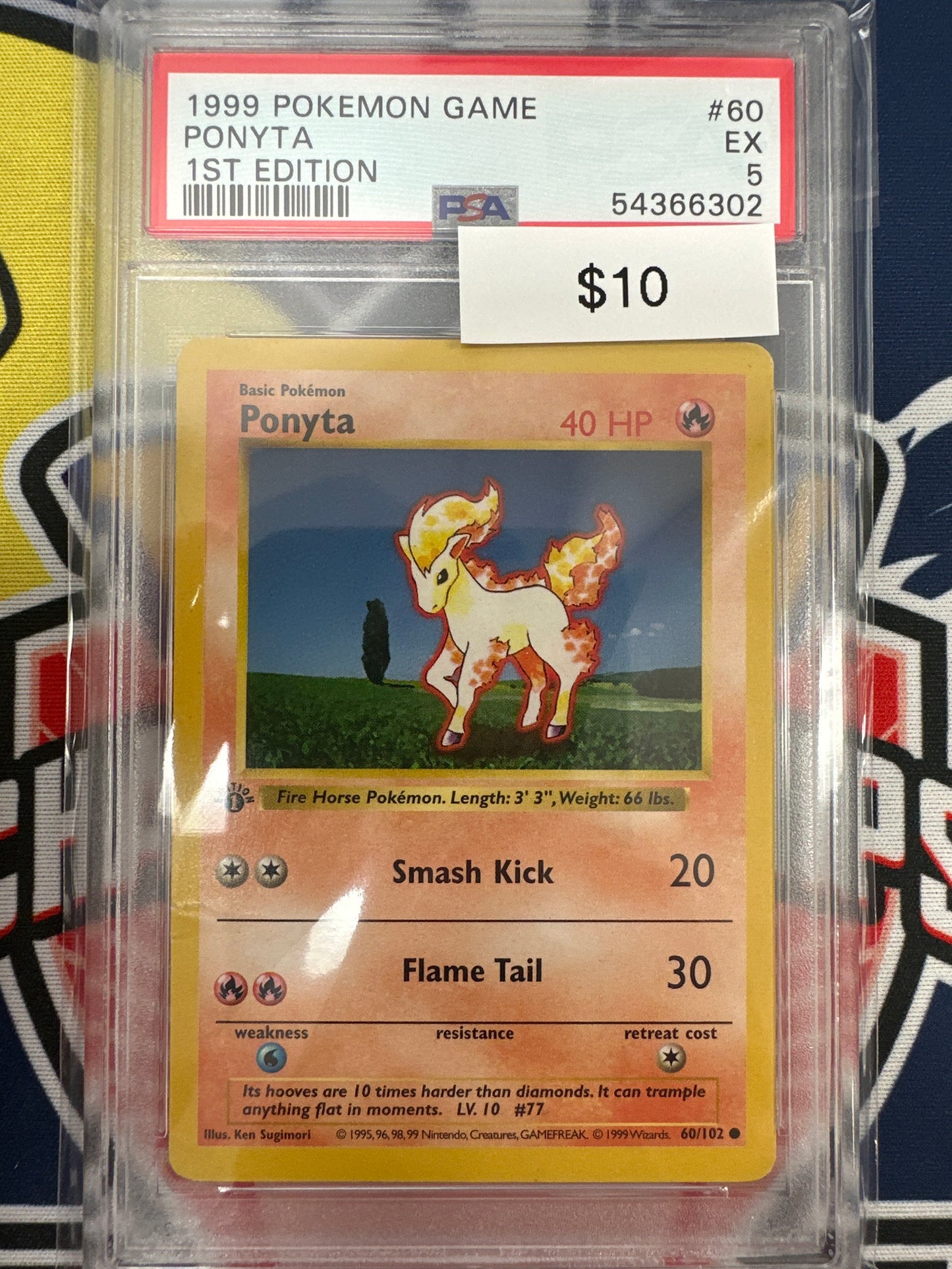 Pokemon Ponyta 60/102 1st Edition PSA 5