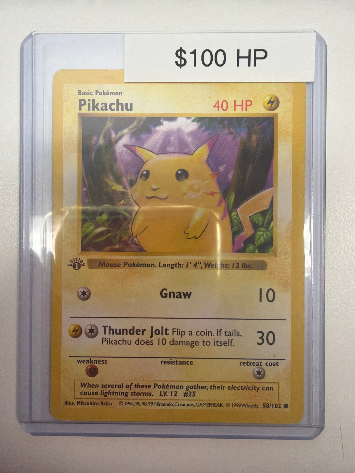 Pokemon Pikachu HP 58/102