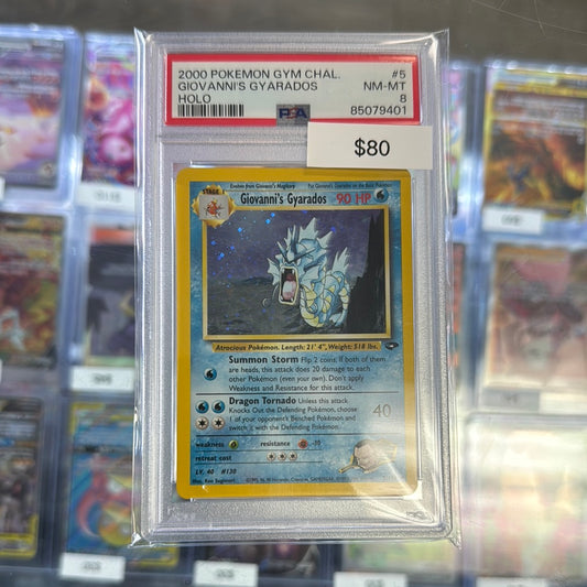 2000 Pokémon Gym Challenge Giovanni Gyarados PSA 8