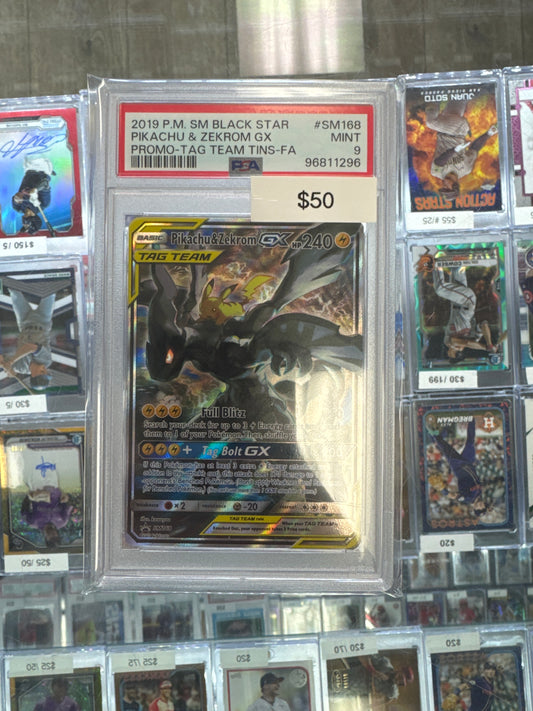 2019 Pokémon Pikachu & Zekrom GX SM168 PSA 9
