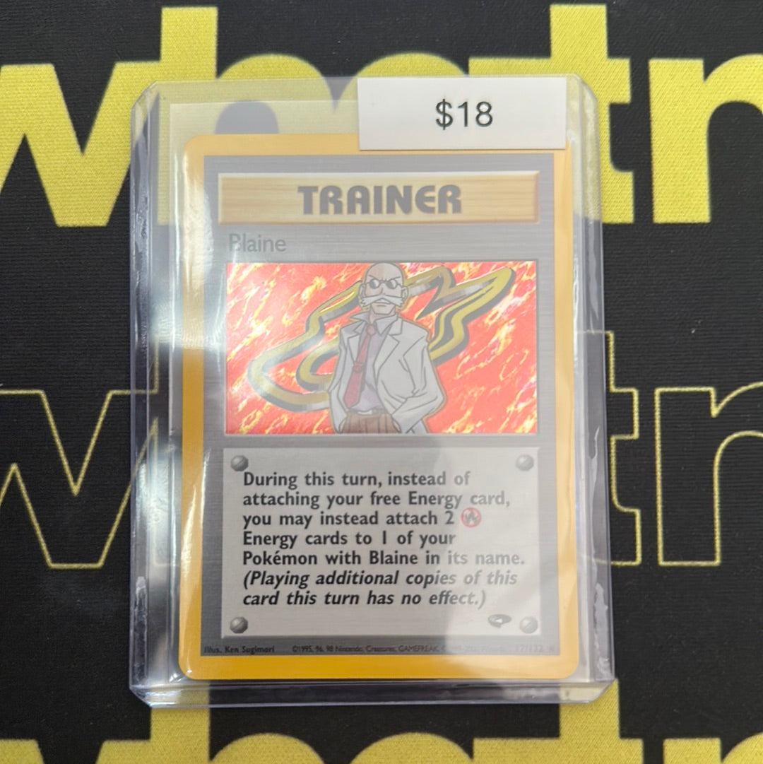 Pokmon Blaine Trainer Holo 12/132 Grail Collectibles AZ Pokmon Blaine Trainer Holo 12/132 Grail Collectibles AZ