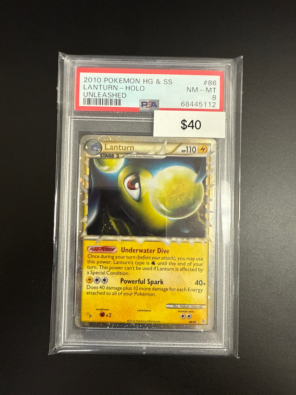 Pokémon Unleashed Lanturn 86 PSA 8