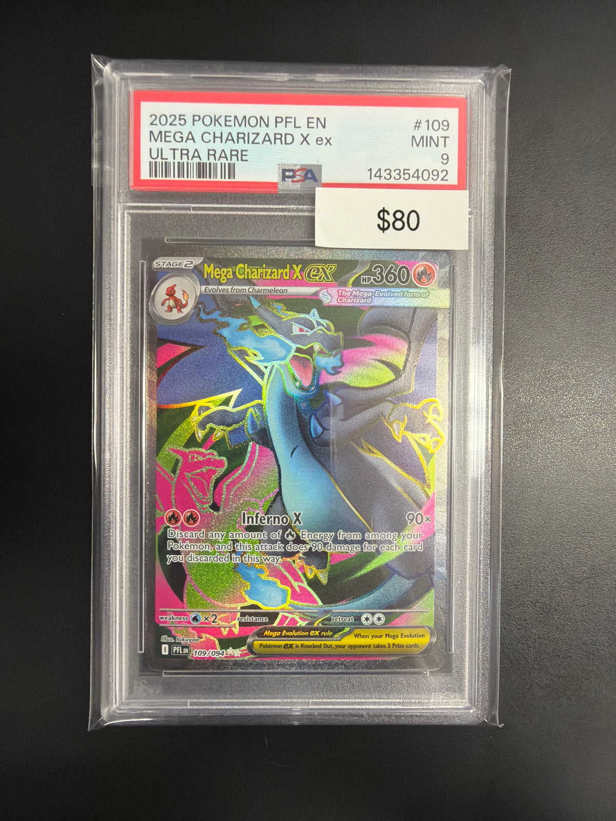 Pokemon Mega Charizard X EX 109/094 PSA 9