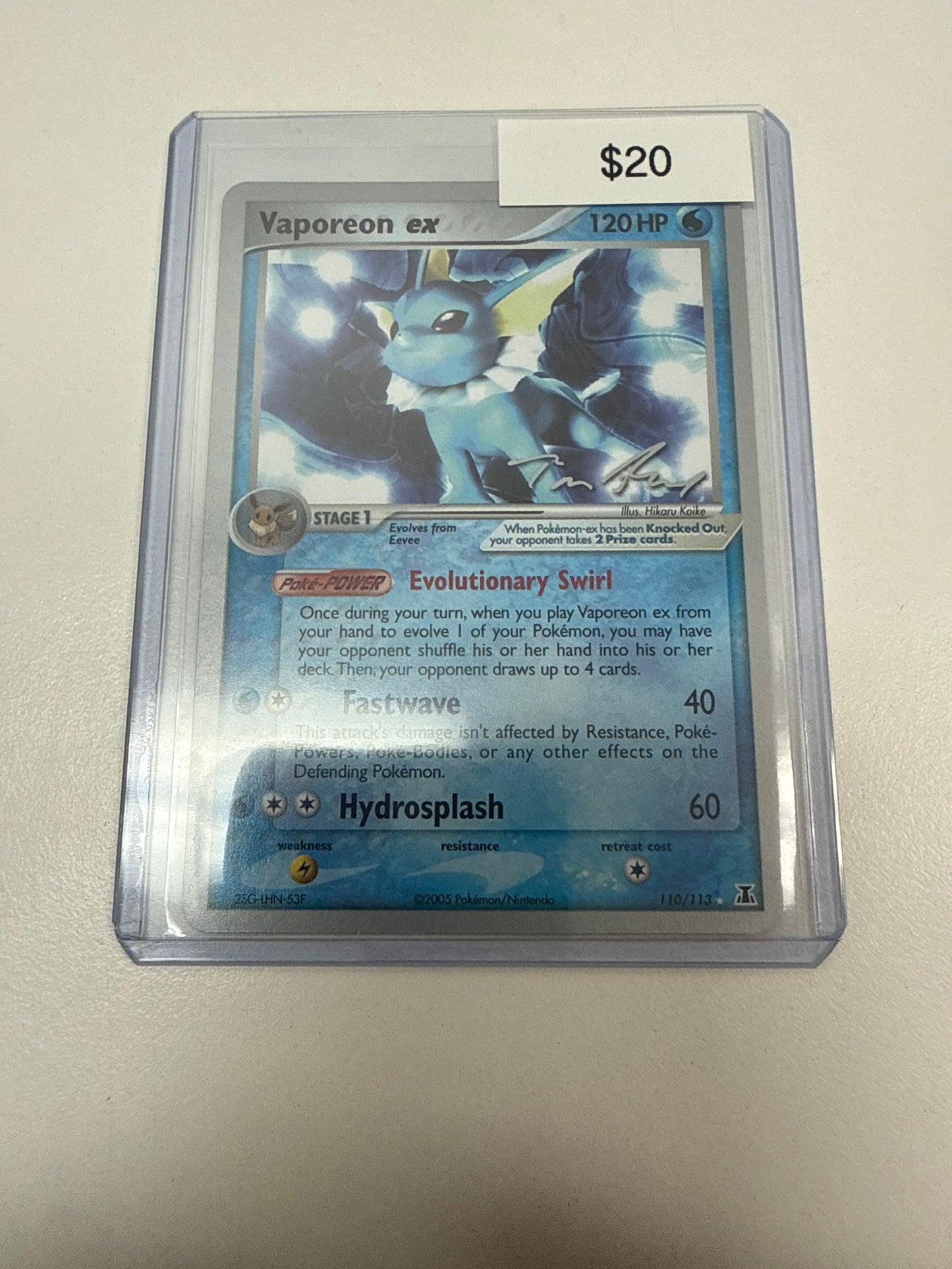 Pokemon Vaporeon Ex World Championship #110/113
