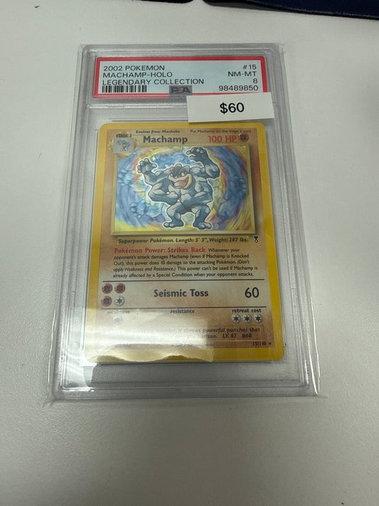 Pokemon Machamp Holo #15/110 PSA 8
