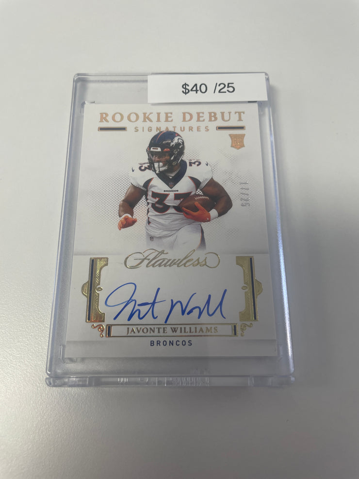 2021 National Treasures Javonte Williams Rookie Auto /25 