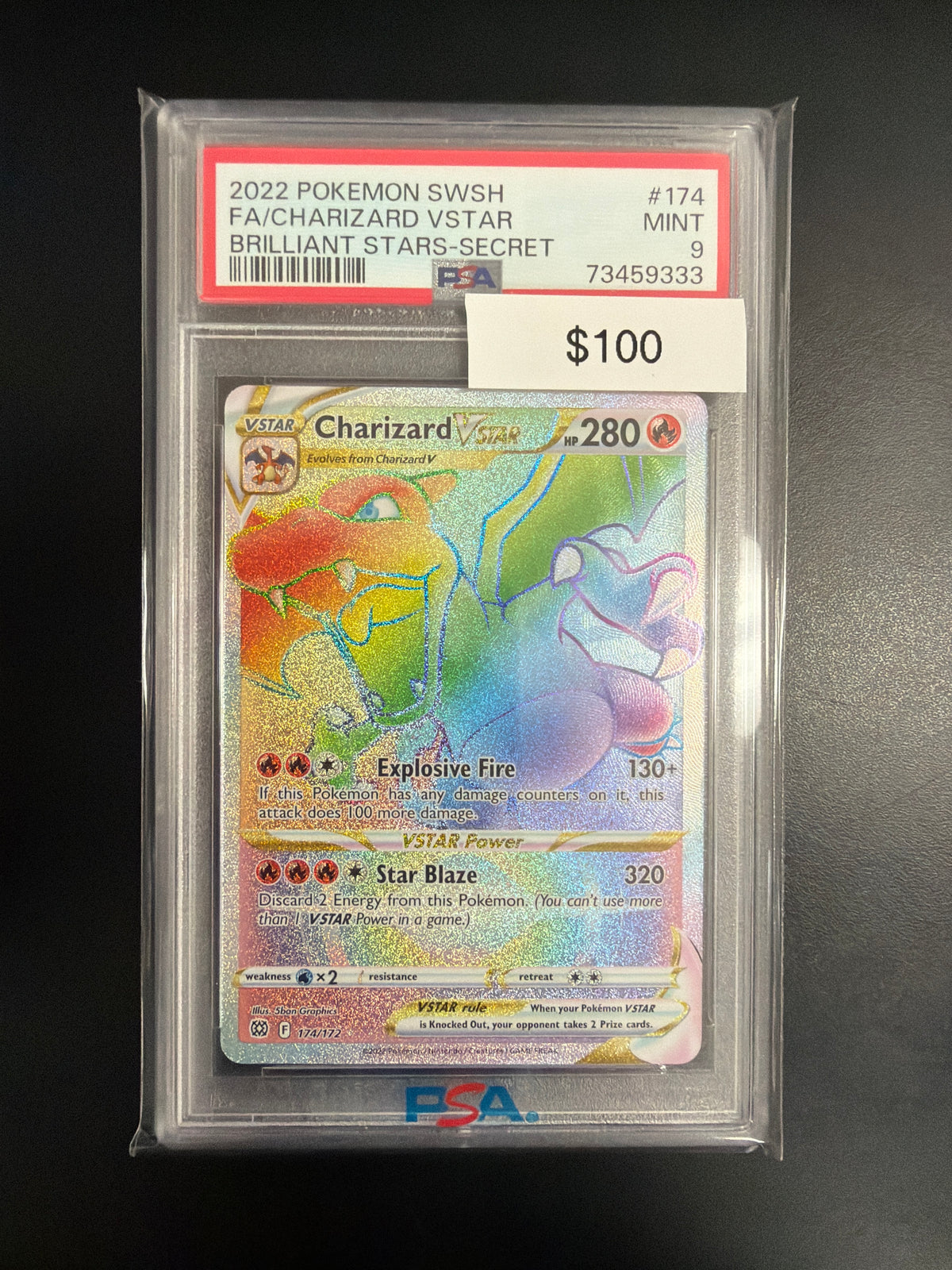Pokemon Charizard VSTAR Secret #174 PSA 9