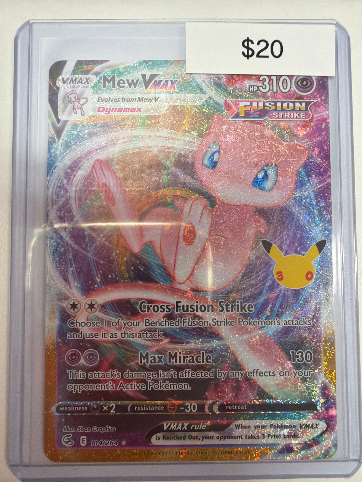 Pokemon Mew Vmax 30th Anniversary 114/264