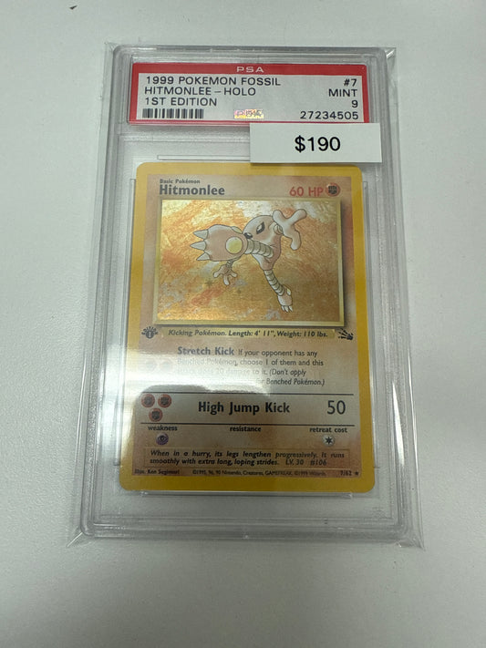 Pokemon Hitmonlee 7/62 1st Edition Holo PSA 9