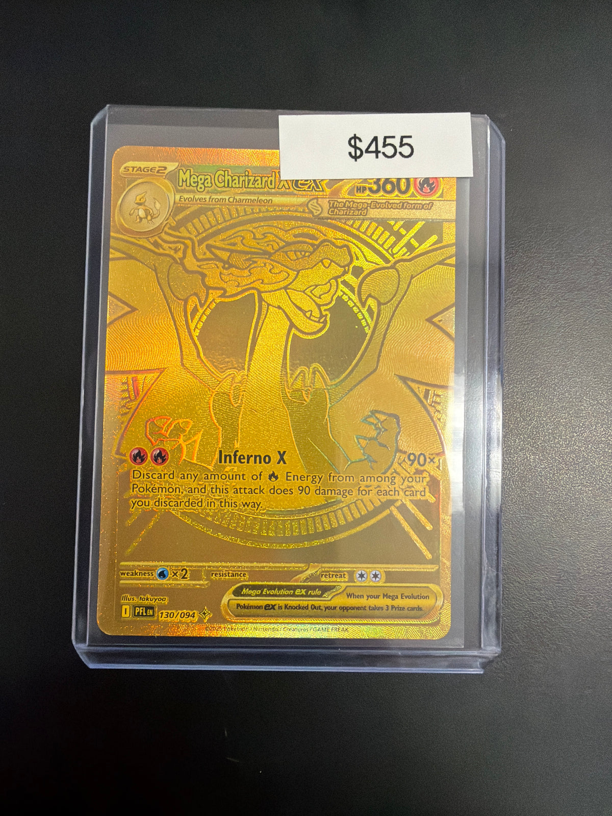 Pokemon Phantasmal Flames Mega Charizard X EX Gold 130/194