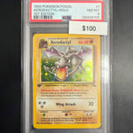 1999 Pokemon Fossil #1 Aerodactyl 1st Ed. PSA 8