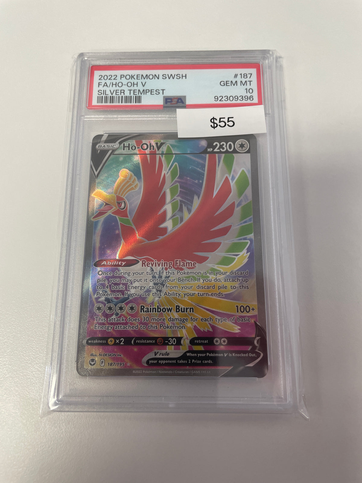 2022 Silver Tempest Ho-Oh V #187/195 PSA 10