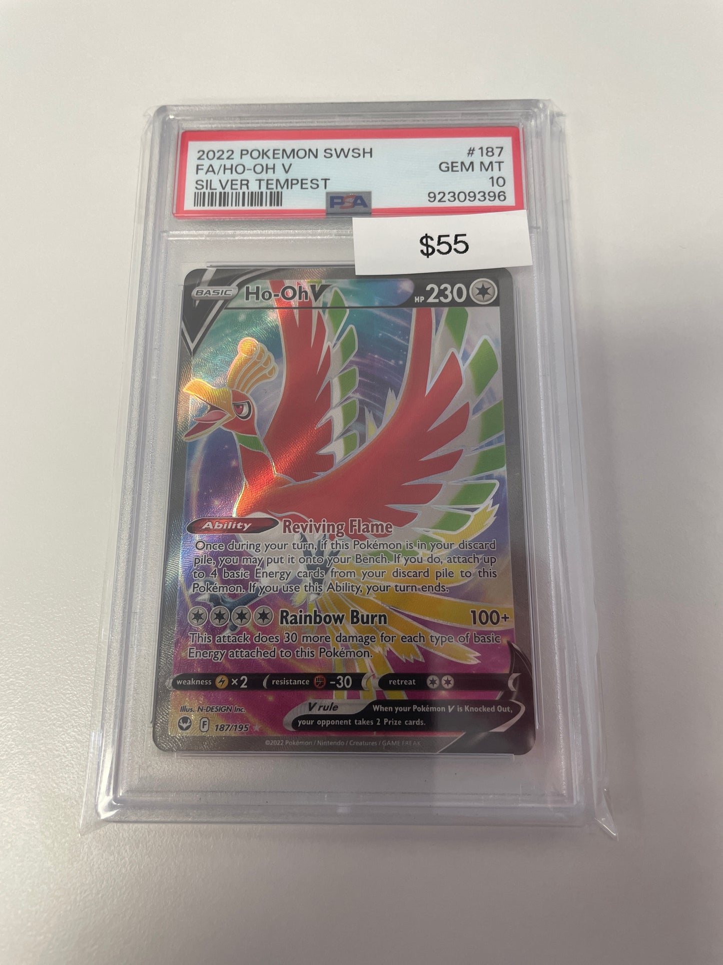 2022 Silver Tempest Ho-Oh V #187/195 PSA 10