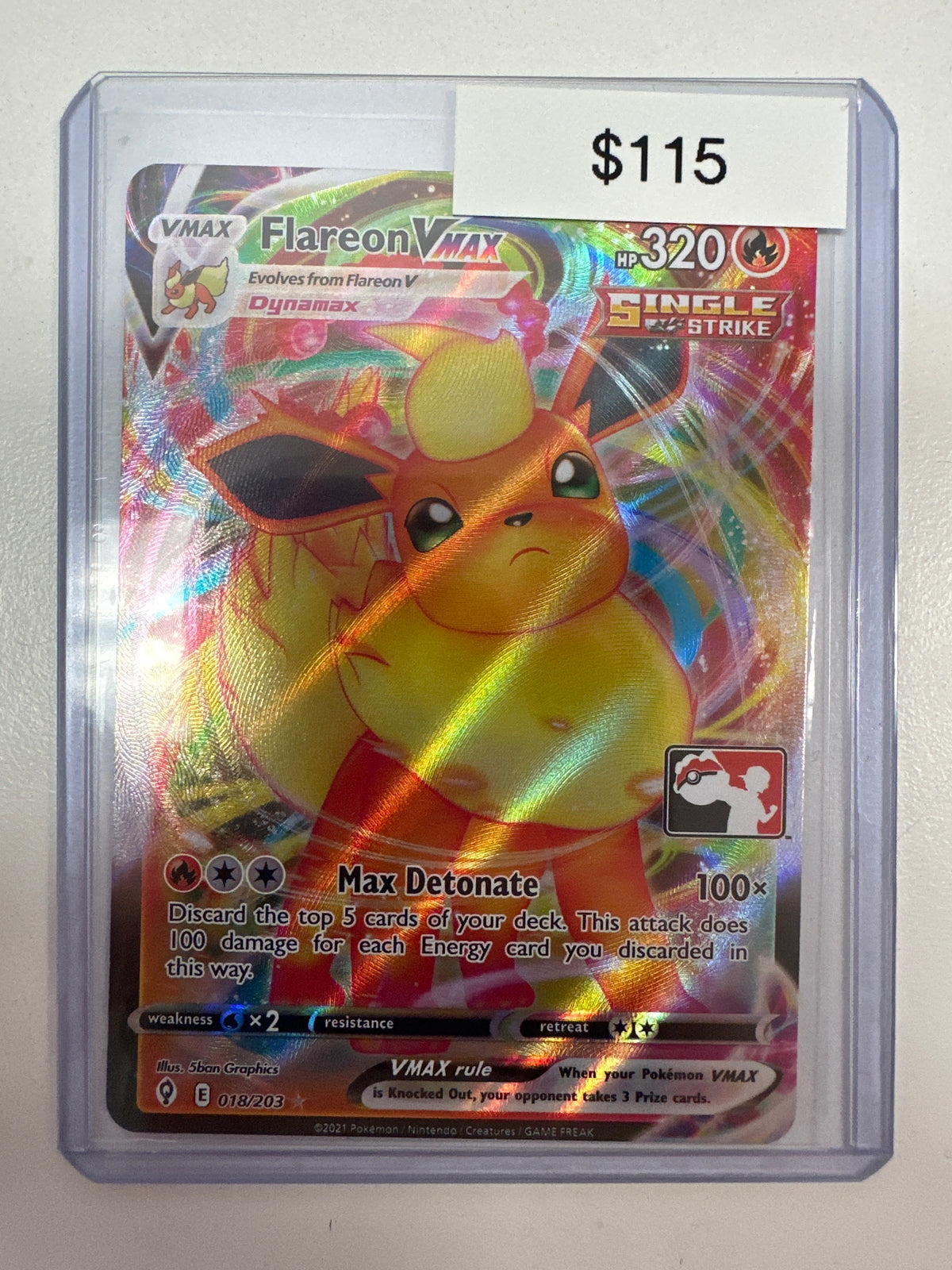 Pokemon League Promo Flareon Vmax 018/203