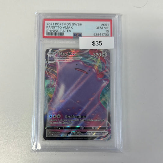 Pokémon Ditto VMAX Shining Fates 051 PSA 10