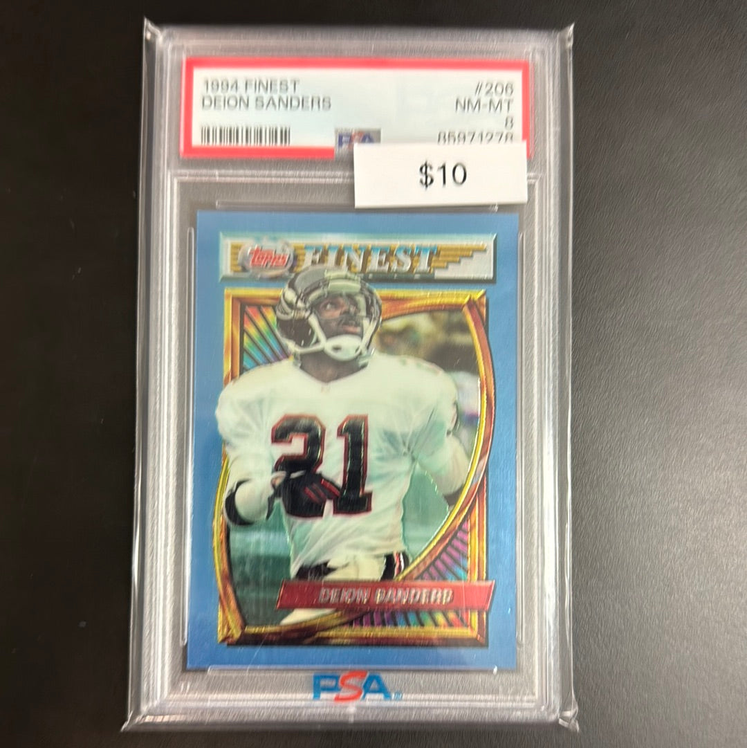 1994 Finest Dieon Sanders #206 PSA 8