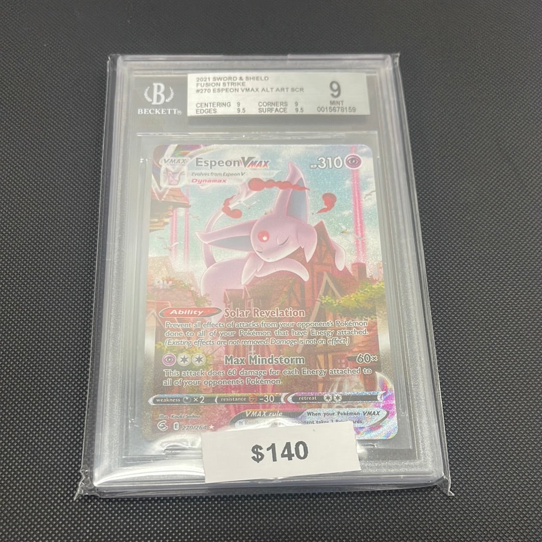 Pokémon Espeon VMAX Fusion Strike Alt Art 270/264 BGS 9