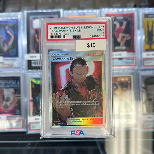 2019 Pokémon Hideen Fates Giovanni's Exile #67 PSA 9