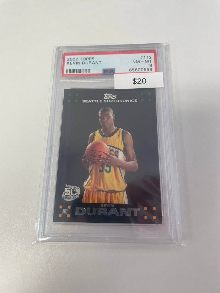 2007 Topps Kevin Durant Rookie PSA 8 