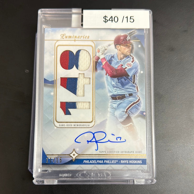 2023 Topps Luminaires Rhys Hoskins Patch Auto 