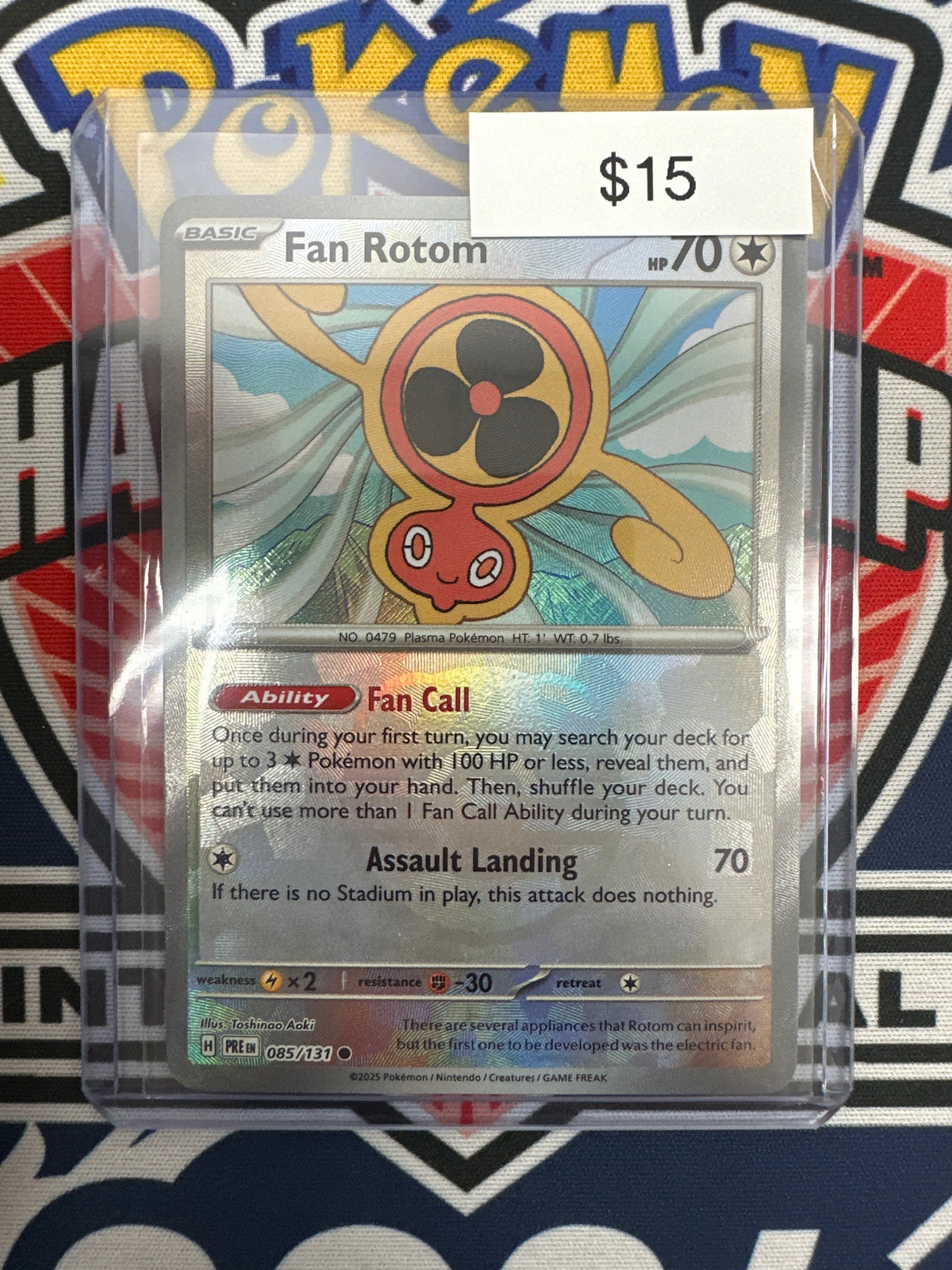 Pokemon Prismatic Evolutions Fan Rotom Masterball Holo 085/131 Grail Collectibles AZ Pokemon Prismatic Evolutions Fan Rotom Masterball Holo 085/131 Grail Collectibles AZ