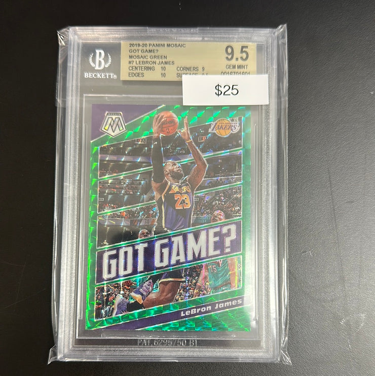 2019/20 Mosaic Lebron James Got Game Green BGS 9.5 