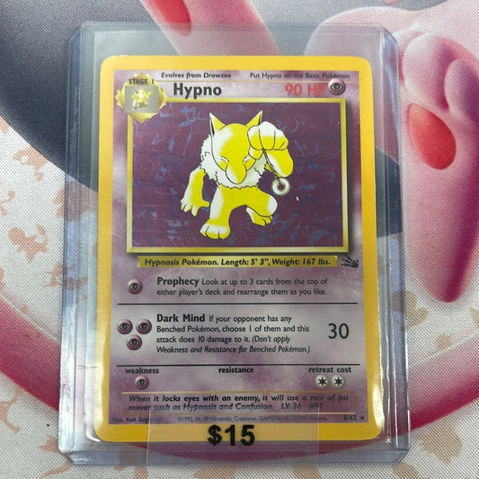 Pokémon Hypno Fossil Holo 8/62