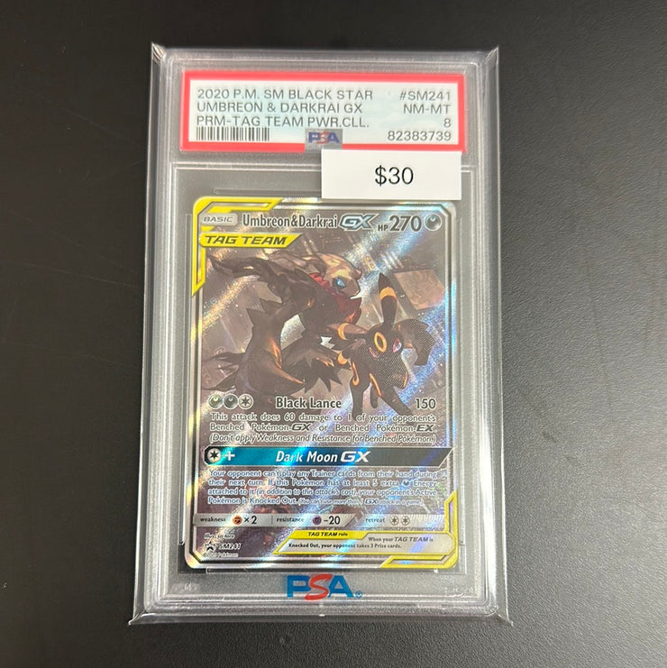 Pokémon Tag Team Umbreon & Darkrai PSA 8