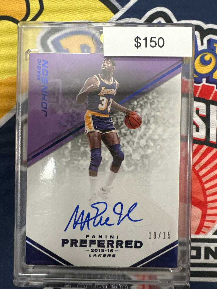 2015-16 Panini Preferred Magic Johnson Auto /15 