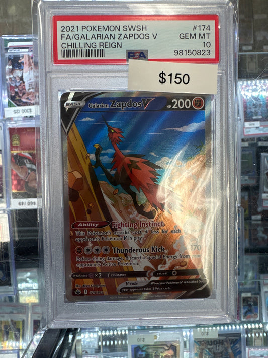 Pokemon Zapdos V Alternate Art 174/198 PSA 10