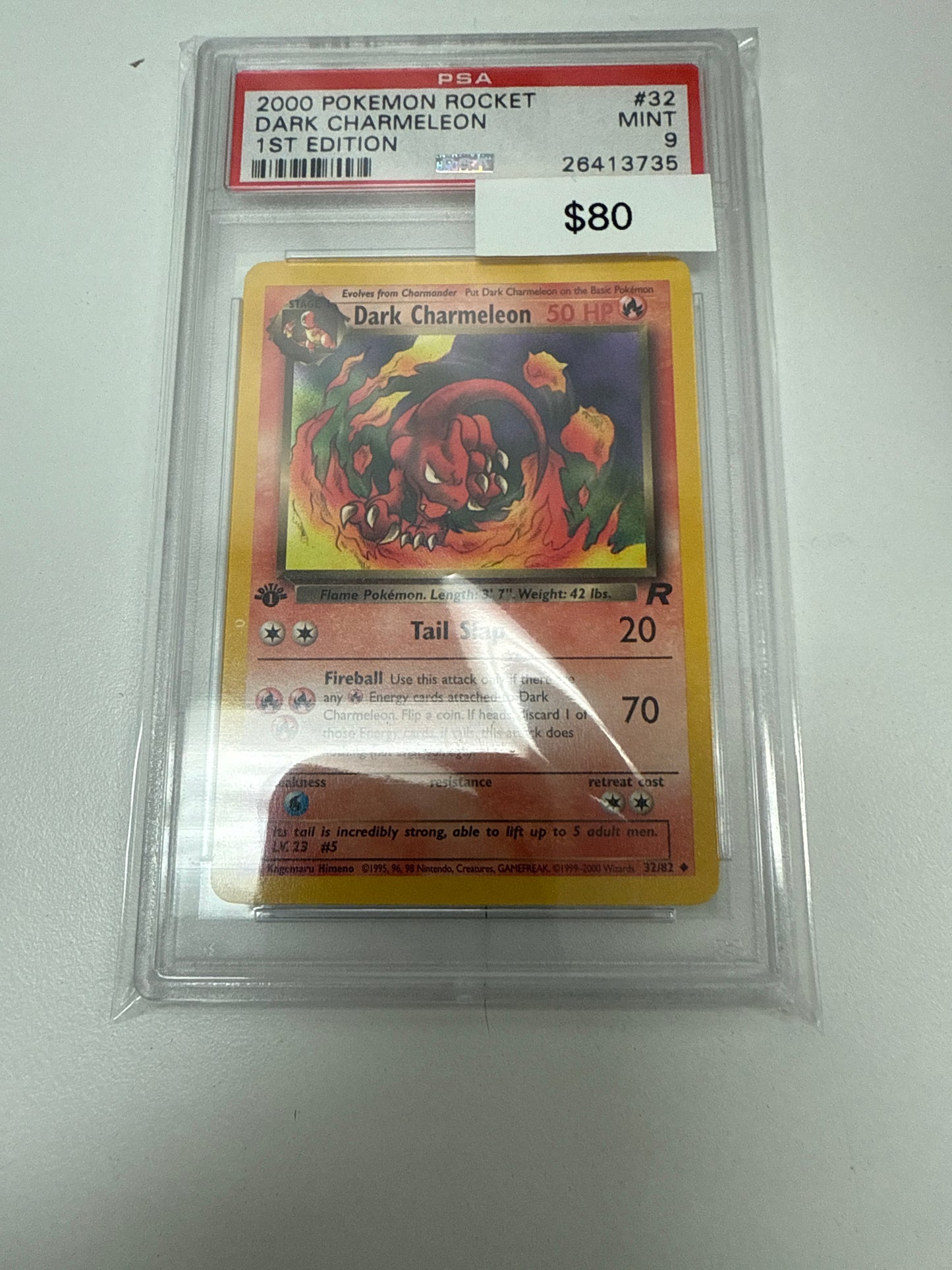 Pokemon Rocket Dark Charmeleon 1st Ed #32/82 PSA 9