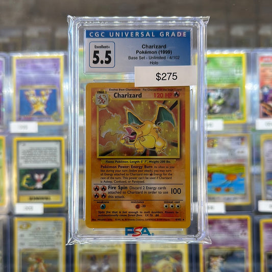 Pokémon 1999 Charizard Holo 4/102 CGC 5.5