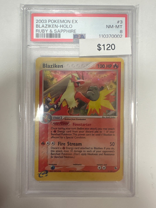 Pokemon Blaziken 3/109 PSA 8