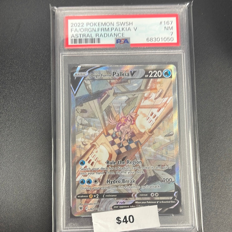 Pokémon Origin Forme Palkia V Astral Radiance Full Art 167/189 PSA 7