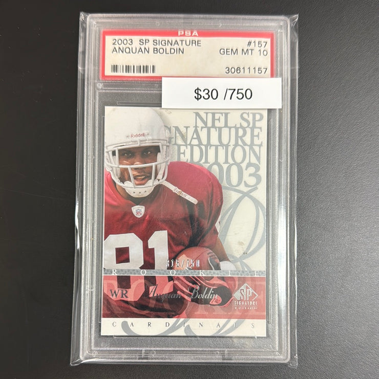 2003 SP Anquon Boldin 157 PSA 10