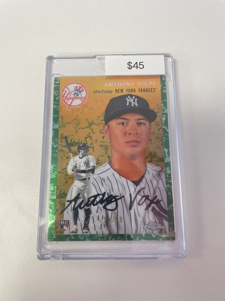 2023 Topps Platinum Anniversary Anthony Volpe Green Refractor /99 