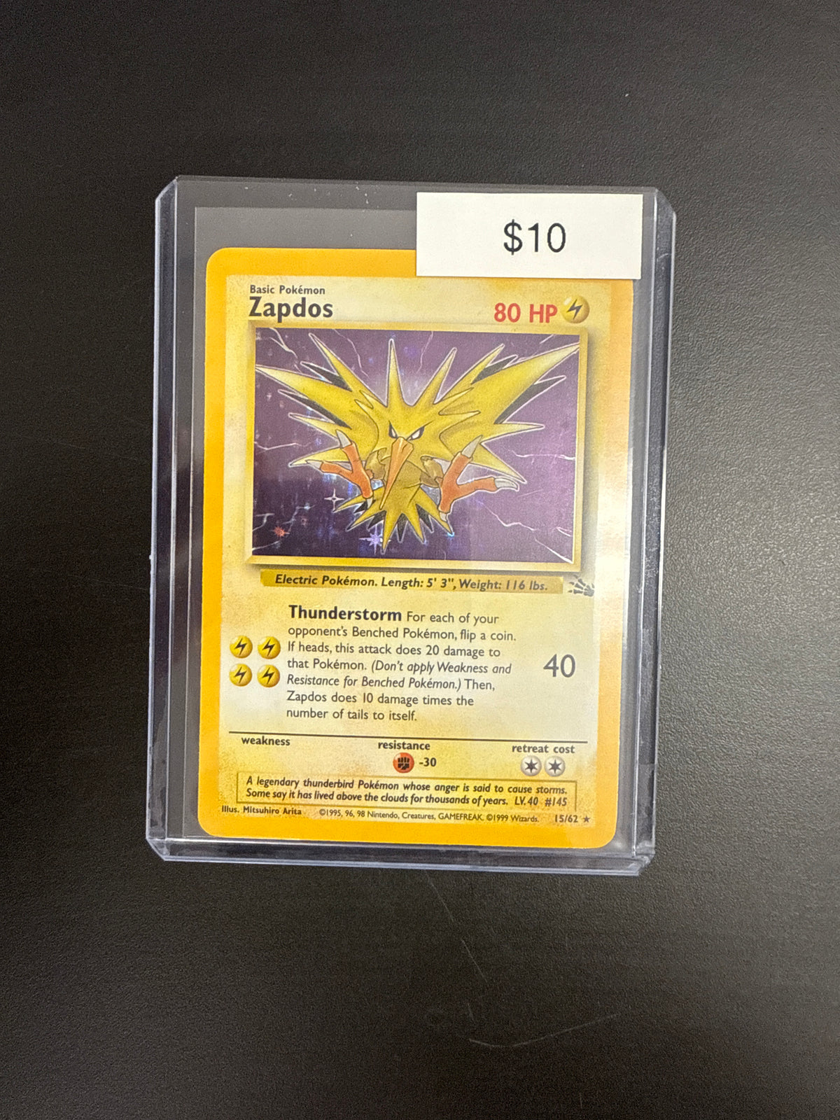 Pokémon Zapdos Holo 15/62
