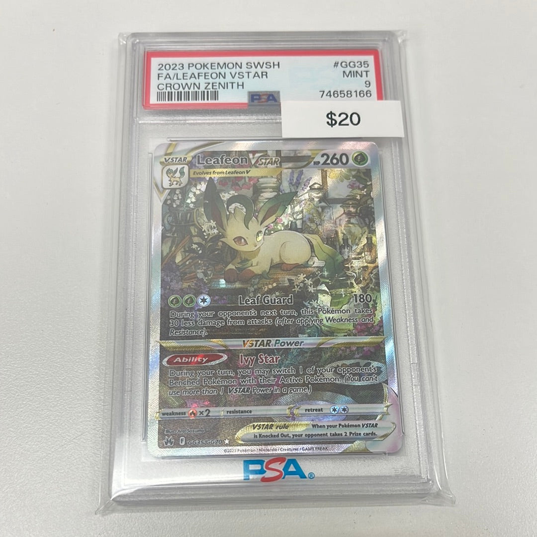Pokémon Leafeon VSTAR Crown Zenith Full Art GG35/GG70 PSA 9