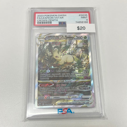 Pokémon Leafeon VSTAR Crown Zenith Full Art GG35/GG70 PSA 9