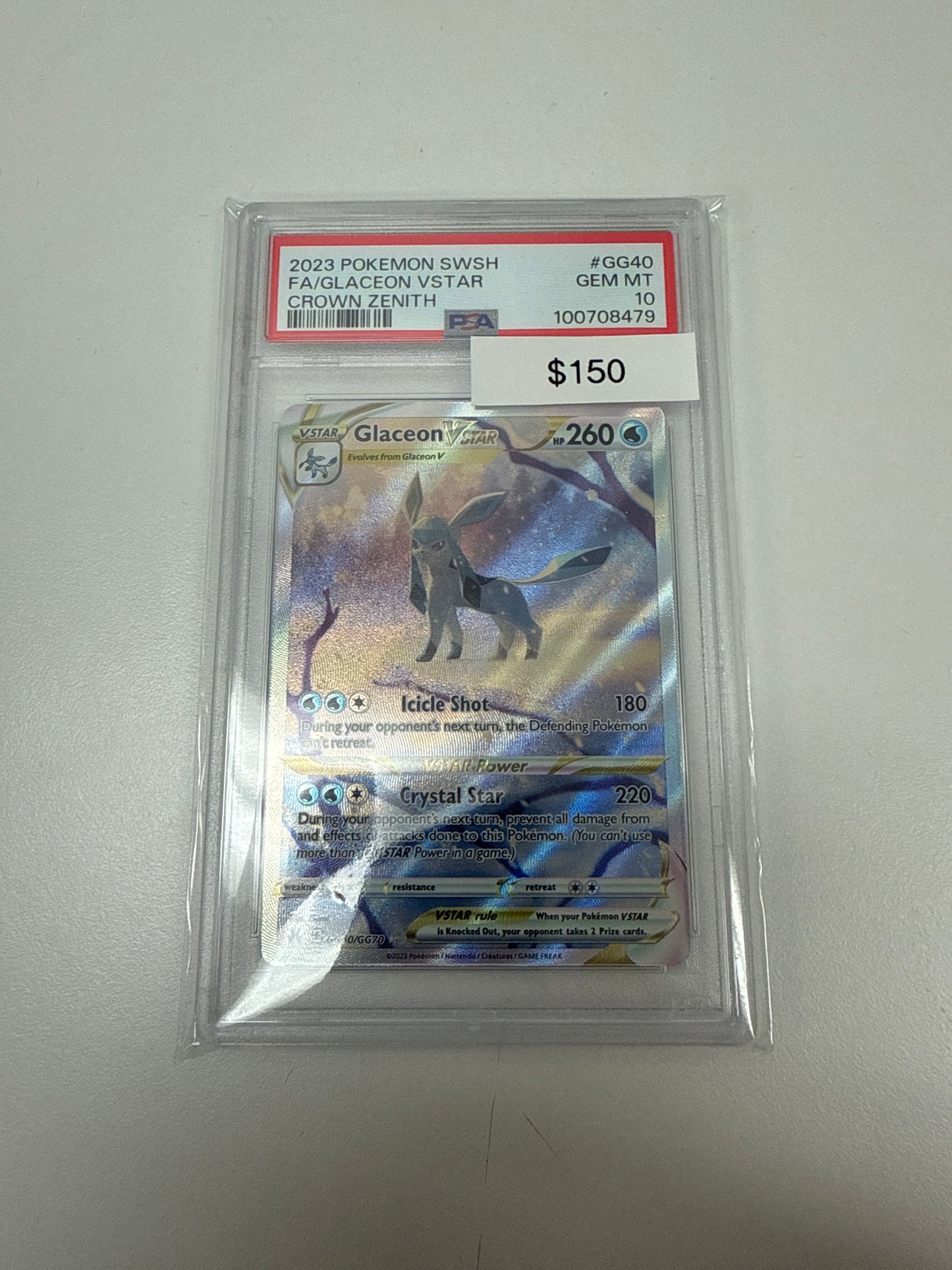 Pokemon Glaceon Vstar #gg40/gg70 PSA 10