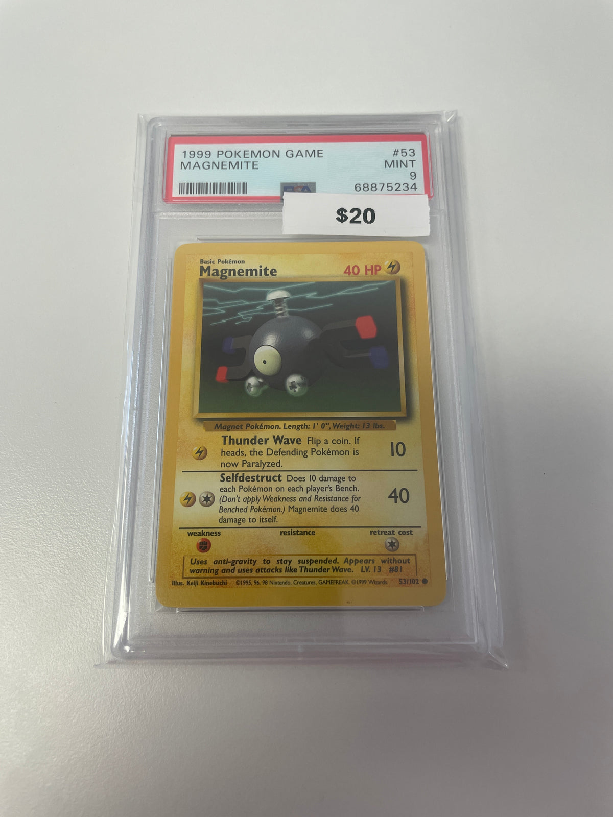 1999 Pokemon Magnemite #53/102 PSA 9